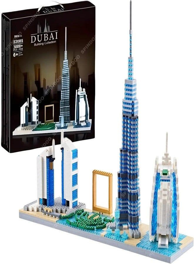 Spindoo Skylines Series Dubai Skyline Micro Mini Building Blocks Set - 3000+ Pcs Mini Architecture Model Kit for Adults & Kids 6+ | Realistic Dubai City Building Toy | Premium Gift & Display Décor - Image 1